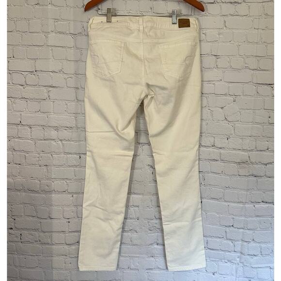 American Eagle Vintage Geometric Aztec Embroidered Ivory Skinny Stretch Jeans 10 - Picture 7 of 13